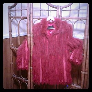 Dyed Red Fox Fur Jacket by Henig Furs